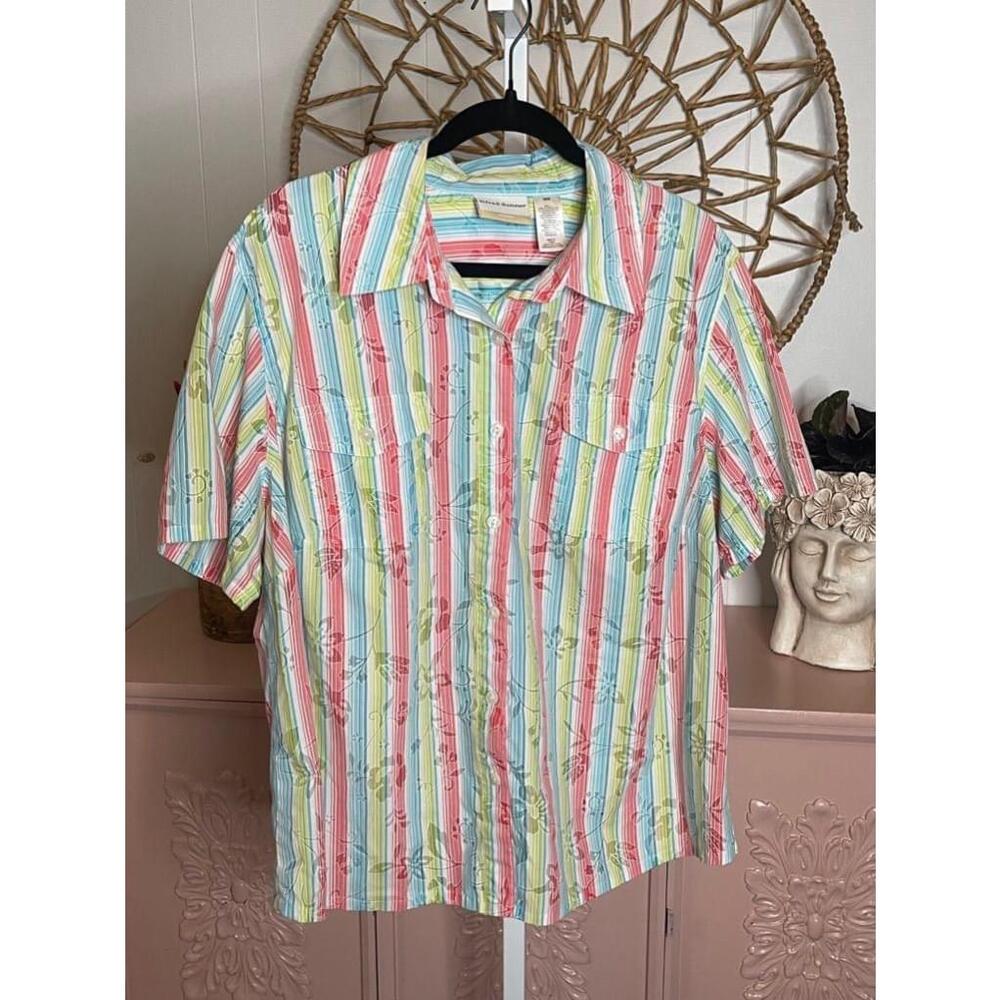 Alfred Dunner women’s multicolor button up shirt Size‎ 18